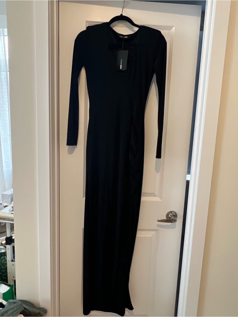 Fashion Nova Black Long Sleeve Maxi Dress